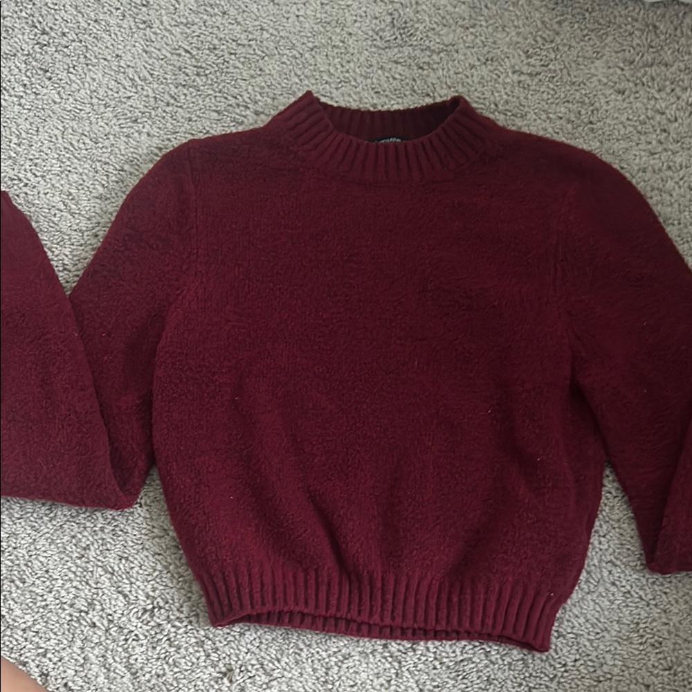 Stradivarius Red Cowl Neck Sweater